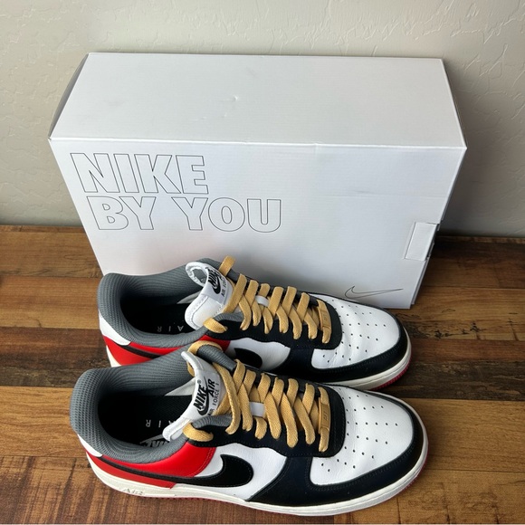 Nike By You Air Force 1 Low Chicago Color CT7875-994 Size 9 black red white - Picture 2 of 10